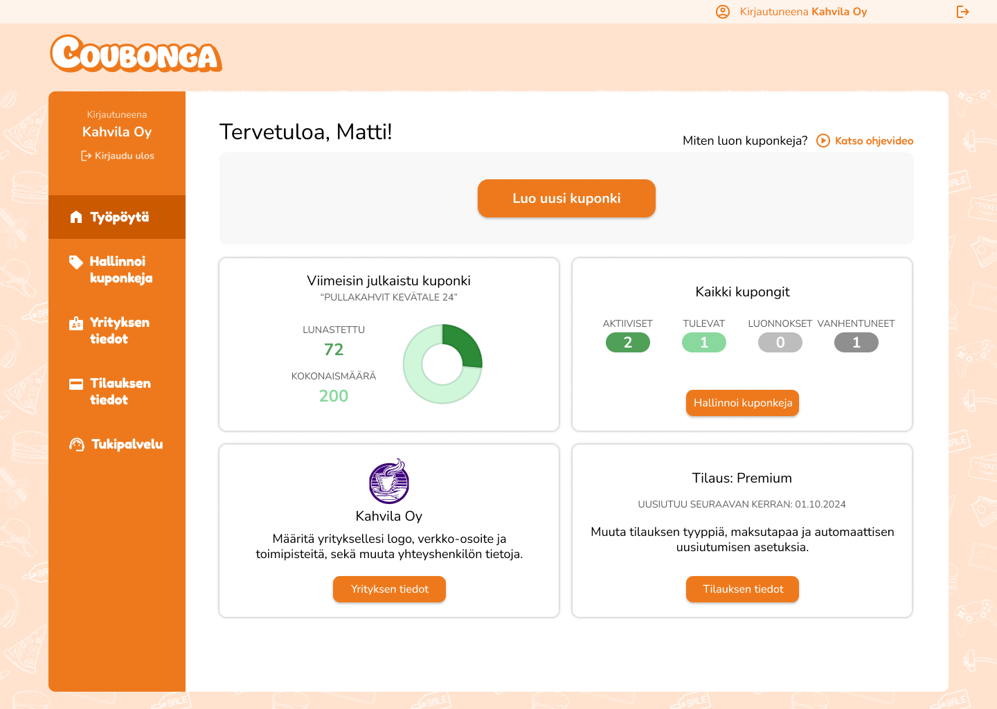 Coubonga asiakastarinan kuvituskuva