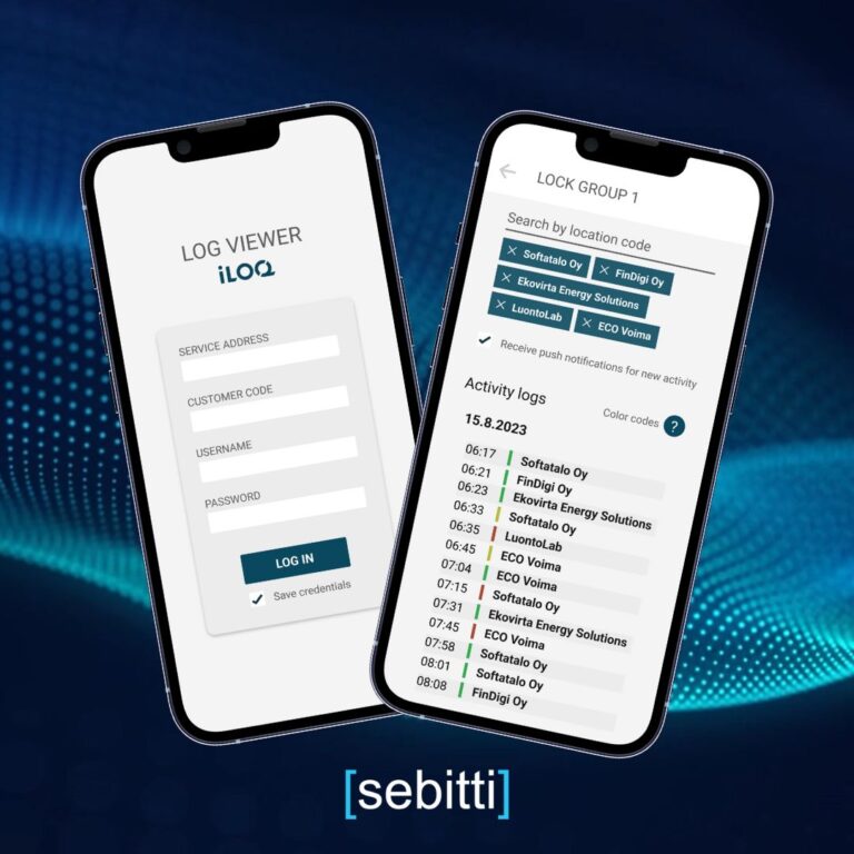 iLOQ logviewer sovelluskuvat