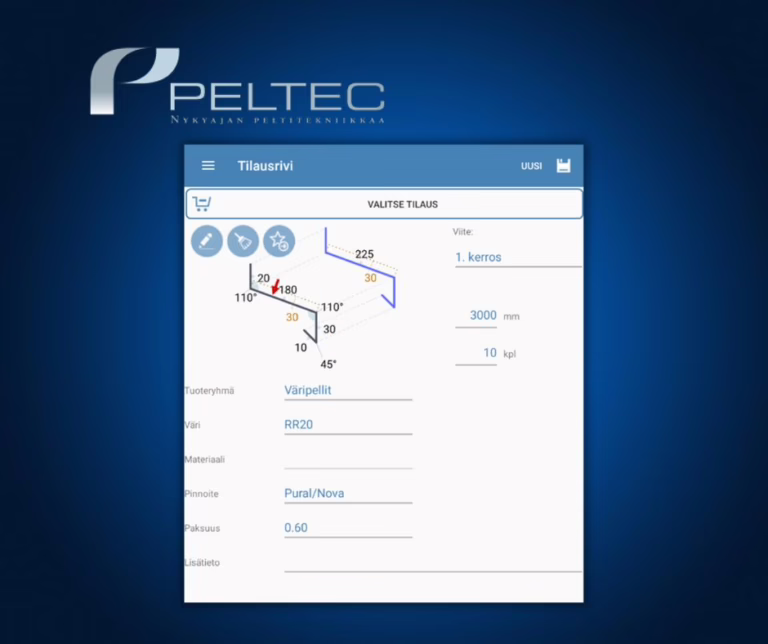 Peltec käyttöliittymä