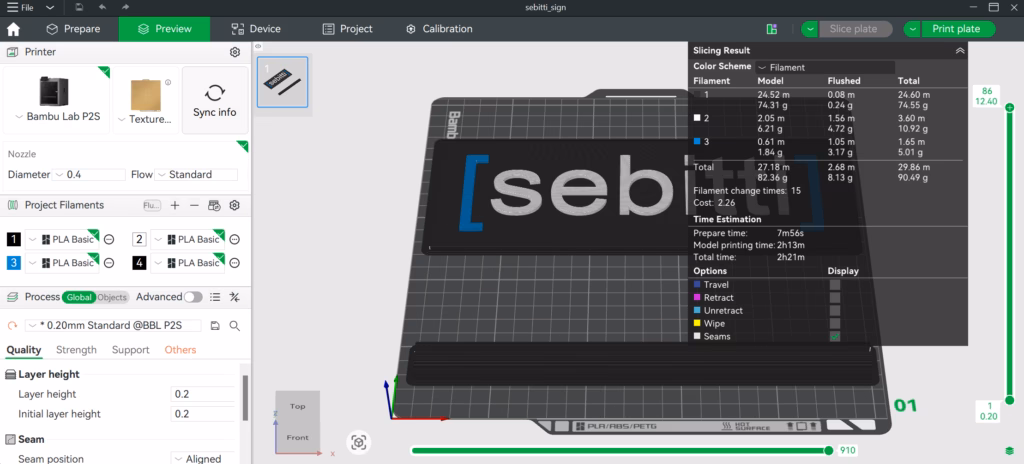 Sebitti logon 3D suunnittelua